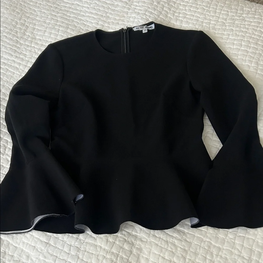 Elizabeth & James- Elegant Black Peplum Top - Picture 5 of 7